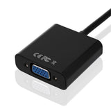 Max 1080p HDMI Male to VGA Female 3.5mm Audio Cable Converter Adapter Black