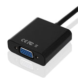 Max 1080p HDMI Male to VGA Female 3.5mm Audio Cable Converter Adapter Black