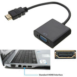 Max 1080p HDMI Male to VGA Female 3.5mm Audio Cable Converter Adapter Black