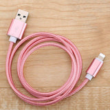 Maxbell Heavy Duty USB Charger Charging Lead Data Cable 1 Meter for iPhone Rose Gold
