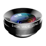 Max Seven-in-one set of mobile phone lenses Fisheye Wide Angle+Macro Lens Black