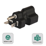 Maxbell Nema 5-20P Male to 5-15R/20R Female Adapter,20A to 15A T-Blade Adapter