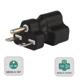 Maxbell 250V Nema 6-15P Male to Nema 6-15/20R Comb Female AC 15A to 20A Adapter