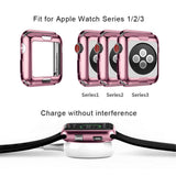 Maxbell Screen Protector Case for Apple Watch 3/2/1 42mm/38mm Cover 42mm pink