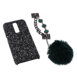 Maxbell Glitter Luxury Bling Back Phone Case Cover + Wristband for OPPO R17Pro Black