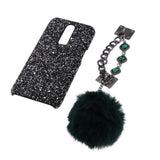 Maxbell Glitter Luxury Bling Back Phone Case Cover + Wristband for OPPO R17Pro Black