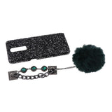 Maxbell Glitter Luxury Bling Back Phone Case Cover + Wristband for OPPO R17Pro Black
