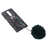 Maxbell Glitter Luxury Bling Back Phone Case Cover + Wristband for OPPO R17Pro Black