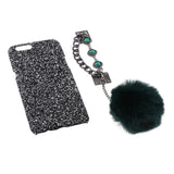 Maxbell Glitter Luxury Bling Back Phone Case Cover + Wristband for OPPO R11PLUS Black
