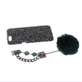 Maxbell Glitter Luxury Bling Back Phone Case Cover + Wristband for OPPO R11PLUS Black