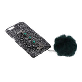 Maxbell Glitter Luxury Bling Back Phone Case Cover + Wristband for OPPO R11PLUS Black