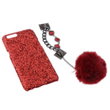 Maxbell Glitter Luxury Bling Back Phone Case Cover + Wristband for OPPO R11PLUS Red