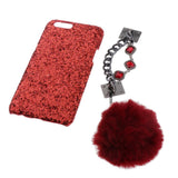 Maxbell Glitter Luxury Bling Back Phone Case Cover + Wristband for OPPO R11PLUS Red