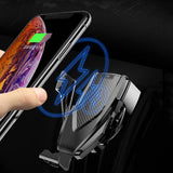 Maxbell Car Wireless Charger Automatic Clamping Phone Holder Sensor Mount Black