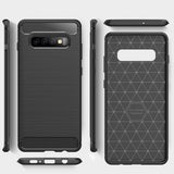 Max Carbon Fiber TPU Soft Cover Suitable for Samsung Galaxy S10 Plus Black