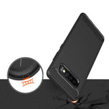 Max Carbon Fiber TPU Soft Cover Suitable for Samsung Galaxy S10 Plus Black