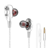 Maxbell Wire Sport In-Ear Earbuds Headphone Double trumpet HiFi Bass White