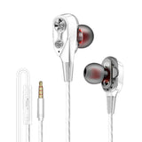 Maxbell Wire Sport In-Ear Earbuds Headphone Double trumpet HiFi Bass White