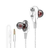 Maxbell Wire Sport In-Ear Earbuds Headphone Double trumpet HiFi Bass White