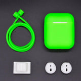 Maxbell Dust-plug Silicone Case Set for AirPods Charging Case w/ Carabiner E