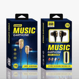Maxbell Wire Sport In-ear Style Earbuds Earphone Double trumpet HiFi Bass Gold