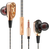 Maxbell Wire Sport In-ear Style Earbuds Earphone Double trumpet HiFi Bass Gold