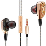 Maxbell Wire Sport In-ear Style Earbuds Earphone Double trumpet HiFi Bass Gold