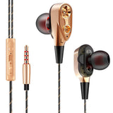Maxbell Wire Sport In-ear Style Earbuds Earphone Double trumpet HiFi Bass Gold