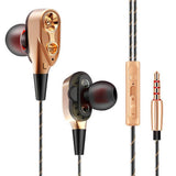 Maxbell Wire Sport In-ear Style Earbuds Earphone Double trumpet HiFi Bass Gold