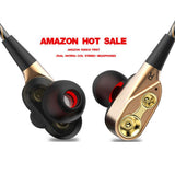 Maxbell Wire Sport In-ear Style Earbuds Earphone Double trumpet HiFi Bass Gold