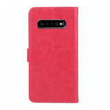 Maxbell PU Leather Flip Phone Case with Card Slot for Samsung Galaxy S10 E Rose Red