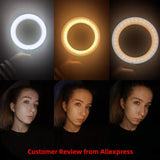 Maxbell 6inch 16cm Desktop Fill Light LED Ring Fill Light + Mini Tripod for Makeup