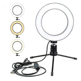 Maxbell 6inch 16cm Desktop Fill Light LED Ring Fill Light + Mini Tripod for Makeup