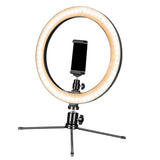 Max 10" Led Selfie Ring Live Light Phone Stream Makeup Holder Tripod Black 2