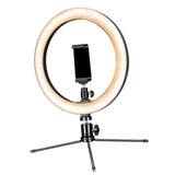 Max 10" Led Selfie Ring Live Light Phone Stream Makeup Holder Tripod Black 2