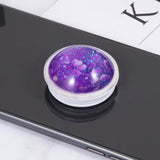 Maxbell Glitter Dynamic Starry Sky Sand Popular Phone Holder Finger Ring   Purple