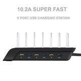 Maxbell Multi Port Fast Charging USB Phone Charger Station Dock Stand US Plug Black
