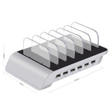 Maxbell Multi Port Fast Charging USB Phone Charger Station Dock Stand US Plug Silver