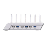 Maxbell Multi Port Fast Charging USB Phone Charger Station Dock Stand US Plug Silver