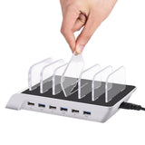 Maxbell Multi Port Fast Charging USB Phone Charger Station Dock Stand US Plug Silver