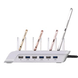 Maxbell Multi Port Fast Charging USB Phone Charger Station Dock Stand US Plug Silver