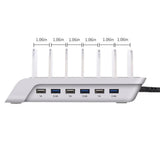 Maxbell Multi Port Fast Charging USB Phone Charger Station Dock Stand US Plug Silver