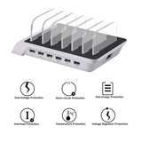 Maxbell Multi Port Fast Charging USB Phone Charger Station Dock Stand US Plug Silver