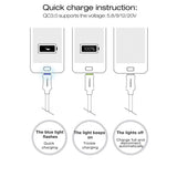 Max 1M Micro USB Charge QC 3.0 Fast Charge Data Cable for Android Phone Golden