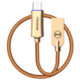 Max 1M Micro USB Charge QC 3.0 Fast Charge Data Cable for Android Phone Golden