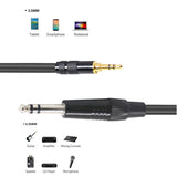 Max 3.5mm to 6.35mm Jack Stereo Headphone Audio Extension Cable 1.5m