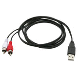 Max USB A Male Plug To 2 RCA Female AV Cable Adapter TV Television Cable 1.5m