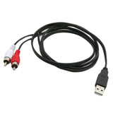 Max USB A Male Plug To 2 RCA Female AV Cable Adapter TV Television Cable 1.5m