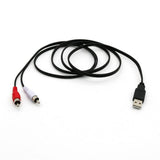 Max USB A Male Plug To 2 RCA Female AV Cable Adapter TV Television Cable 1.5m