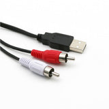 Max USB A Male Plug To 2 RCA Female AV Cable Adapter TV Television Cable 1.5m